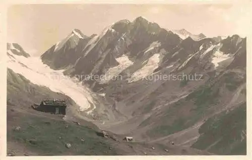 AK / Ansichtskarte Loetschental Raron VS Langgletscher Sattelhorn Aletschhorn Schienhorn