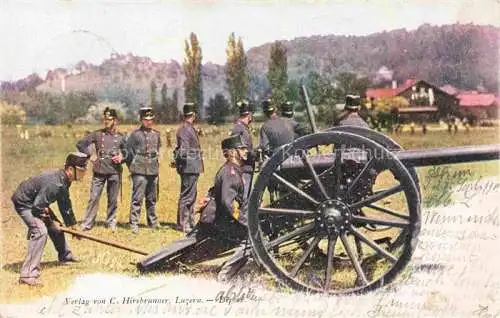 AK / Ansichtskarte Militaria Schweiz Hirsbrunner C. Luzern Kanone 