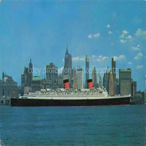AK / Ansichtskarte Dampfer Oceanliner S.S. Queen Elizabeth New York City
