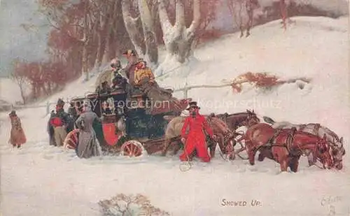 AK / Ansichtskarte Verlag Tucks Oilette Serie Nr. 3270 Coaching Snowed Up