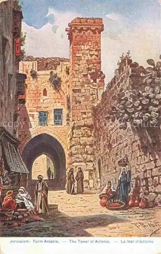 AK / Ansichtskarte PERLBERG F. Nr. Kuenstlerkarte Jerusalem Turm Antonia 