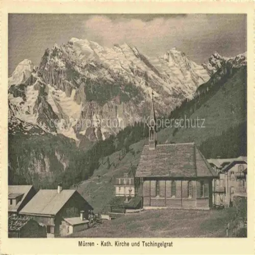 AK / Ansichtskarte Muerren BE Kath Kirche und Tschingelgrat