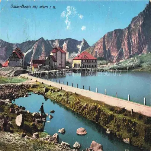 AK / Ansichtskarte Gotthardhospiz Gotthard Hospiz TI Panorama