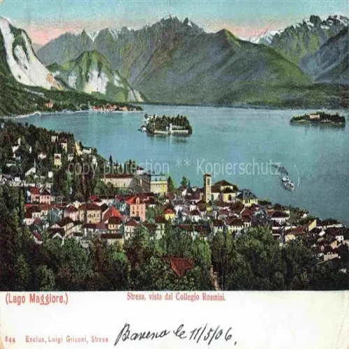 AK / Ansichtskarte Baveno Lago Maggiore IT Stresa vista dal Collegio Rosmini