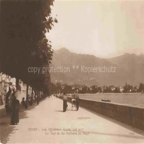 AK / Ansichtskarte VEVEY VD Les nouveaux Quais sur rue