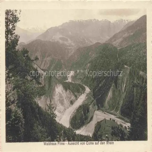 AK / Ansichtskarte Waldhaus Flims GR Blick von Coms auf den Rhein