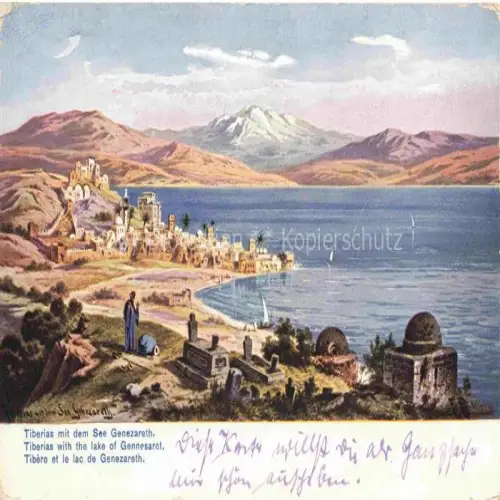 AK / Ansichtskarte Tiberias Israel mit dem See Genezareth