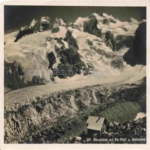 AK / Ansichtskarte Bovalhuette SAC 2495m Morteratsch GR mit Piz Palue und Bellavista