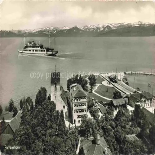 AK / Ansichtskarte ROMANSHORN Bodensee TG Panorama Faehrschiff