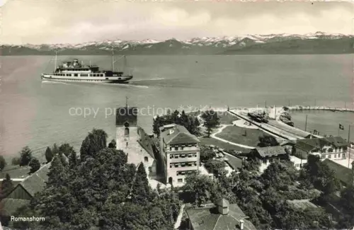 AK / Ansichtskarte ROMANSHORN Bodensee TG Panorama Faehrschiff