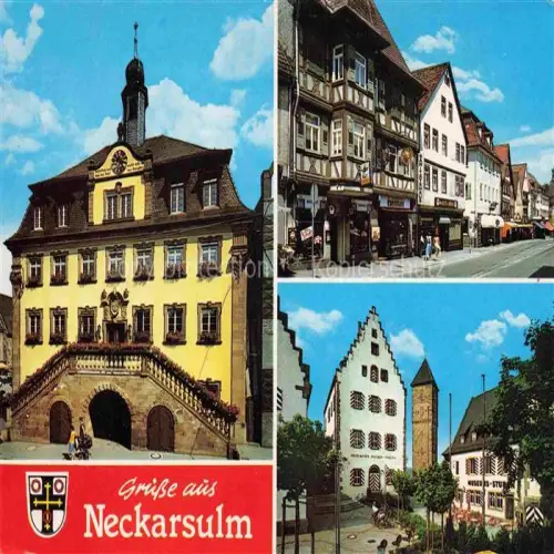AK / Ansichtskarte Neckarsulm BW Rathaus Strassenpartie Deutsches Museum