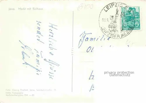 AK / Ansichtskarte JENA  Thueringen Markt mit Rathaus