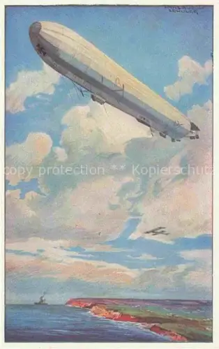 AK / Ansichtskarte SCHULZE Hans-Rudolf Berlin Militaria Kuenstlerkarte Zeppelin Berlin 