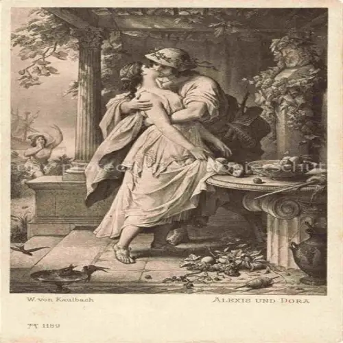 AK / Ansichtskarte KAULBACH von W. Kuenstlerkarte Alexe und Dora 