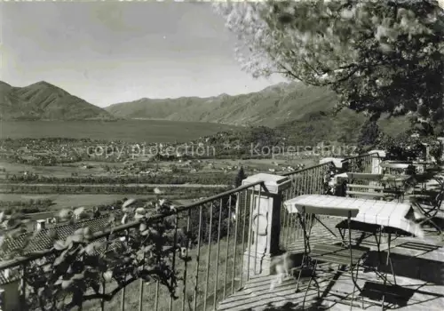 AK / Ansichtskarte LOCARNO Lago Maggiore TI Hotel Excelsior Restaurant Terrasse Fernblick