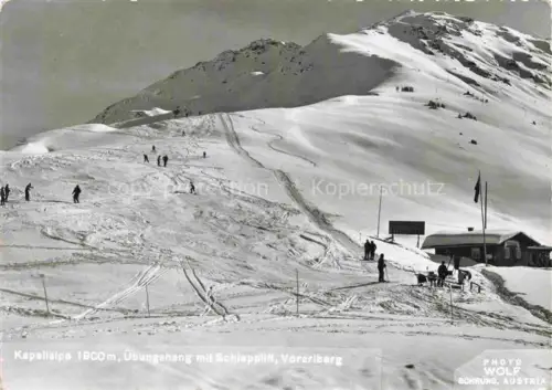 AK / Ansichtskarte Vorarlberg Region AT Kapellalpe uebungshang mit Schlepplift