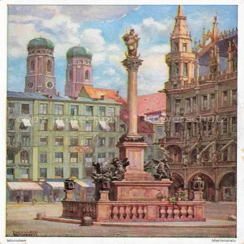 AK / Ansichtskarte WAGNER Richard Kuenstlerkarte Muenchen Marienplatz 