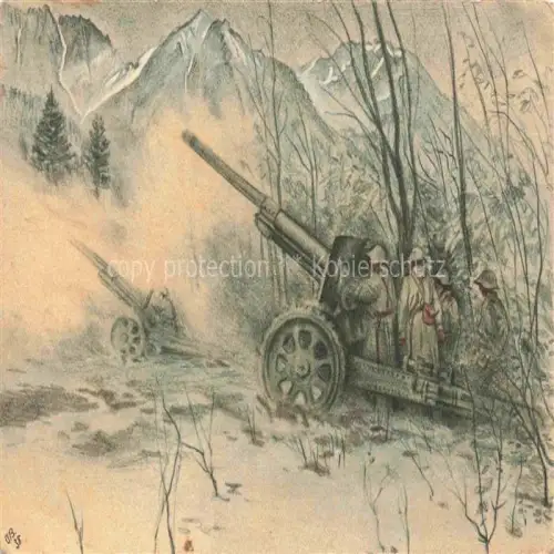 AK / Ansichtskarte Militaria Schweiz Kanone Soldaten 