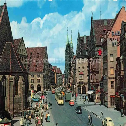 AK / Ansichtskarte STRAssENBAHN Tramway-- Nuernberg Koenigstrasse VW 8500