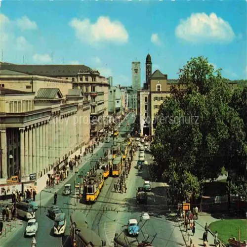 AK / Ansichtskarte STRAssENBAHN Tramway-- Stuttgart Koenigstrasse mit Koenigsbau 