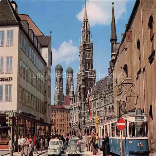 AK / Ansichtskarte STRAssENBAHN Tramway-- Muenchen Marinplatz 
