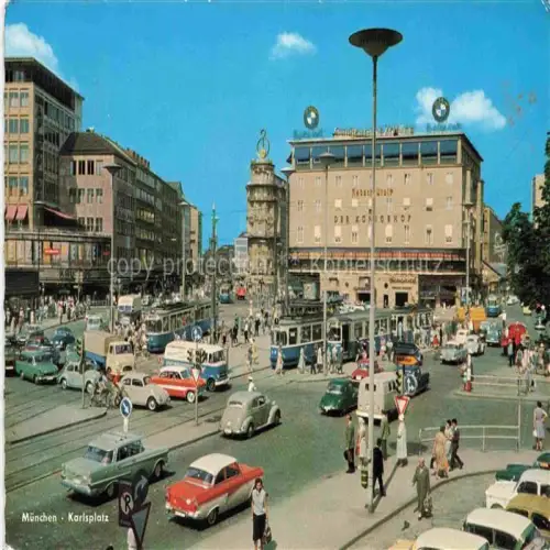 AK / Ansichtskarte STRAssENBAHN Tramway-- Muenchen Karlsplatz 