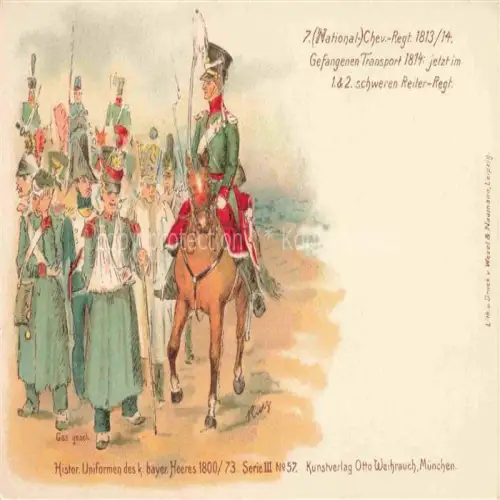 AK / Ansichtskarte Weihrauch Otto Verlag Litho Muenchen Nr. Uniform Bayer. Heeres Muenchen Pferd