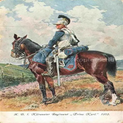 AK / Ansichtskarte Kuerassier Regiment Kavallerie Jaeger zu Pferde Militaria Prinz Karl von Bayern