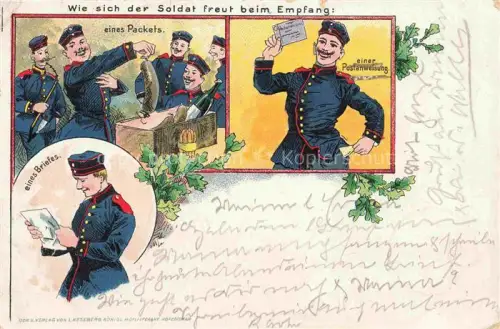 AK / Ansichtskarte Feldpost-Motiv Soldaten Briefe Litho