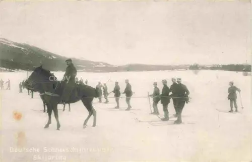 AK / Ansichtskarte Gebirgsjaeger Chasseur Alpins Reggimento Alpini Militaria-- Feldpost Pferde Schnee Skijoering 