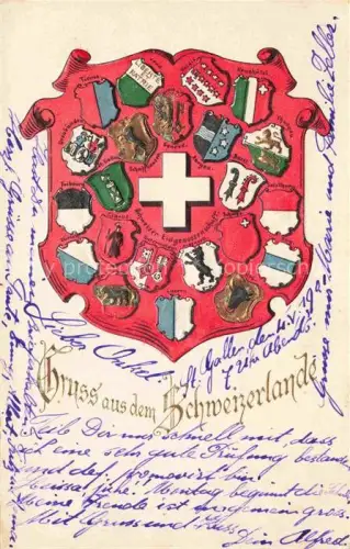 AK / Ansichtskarte WAPPEN-LITHO-RAHMENKARTE Schweizerland 