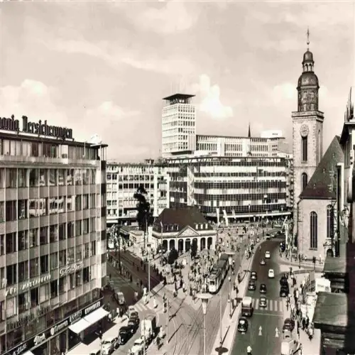 AK / Ansichtskarte STRAssENBAHN Tramway-- Frankfurt am Main Hauptwache Fernmelde St. Katharinenkirche 