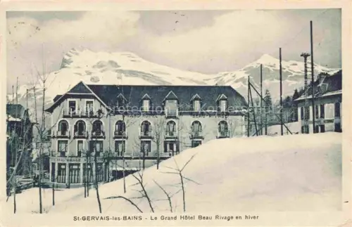 AK / Ansichtskarte Saint-Gervais -les-Bains 74 Haute-Savoie Le Grand Hotel Beau Rivage en hiver