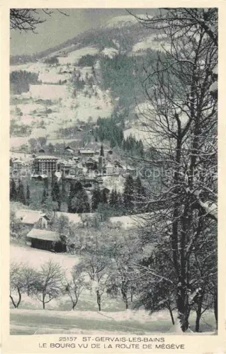 AK / Ansichtskarte Saint-Gervais -les-Bains 74 Haute-Savoie Le Bourg vu de la Route de Megeve