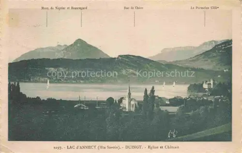 AK / Ansichtskarte Duingt Talloires ANNECY 74 Haute-Savoie Lac Annecy Eglise et Chateau