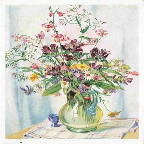 AK / Ansichtskarte WOLFINGER Margret Kuenstlerkarte Wild Blumen 
