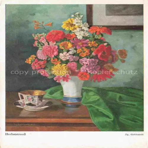 AK / Ansichtskarte GEBHARDT Jg. Kuenstlerkarte Herbstblumen