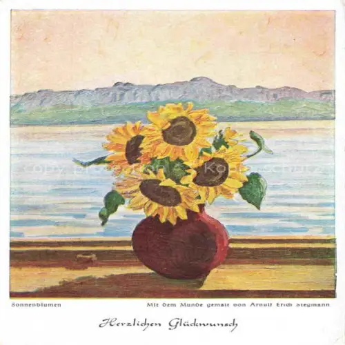 AK / Ansichtskarte STEGMANN Arnulf Erich  Kuenstlerkarte Sonnenblumen 