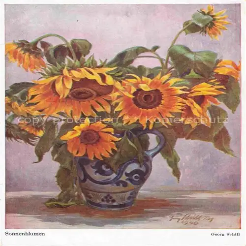 AK / Ansichtskarte SCHILL Georg Kuenstlerkarte Sonnenblumen 
