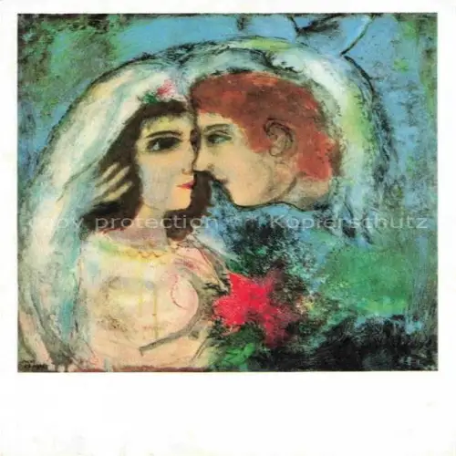 AK / Ansichtskarte CHAGALL Marc (1887-1985) Kuenstlerkarte The Two Heads Liebespaar 
