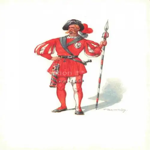 AK / Ansichtskarte BOSCOVITS Fritz (1871-1965) Kuenstlerkarte Schweiz Schweiz Standeslaeufer von Giarus Kostuem XVI Jhrh. 