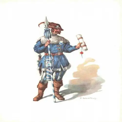 AK / Ansichtskarte BOSCOVITS Fritz (1871-1965) Kuenstlerkarte Schweiz Schweiz Standeslaeufer von Zuerich Kostuem XV Jhrh.