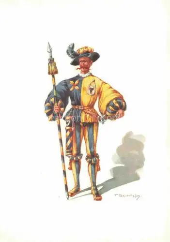 AK / Ansichtskarte BOSCOVITS Fritz (1871-1965) Kuenstlerkarte Schweiz Schweiz Standeslaeufer von Uri Kostuem XVI Jhrh.