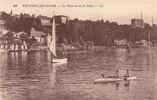 AK / Ansichtskarte Thonon-les-Bains 74 Haute-Savoie Le Port vu de la Jetee