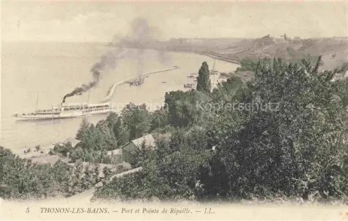 AK / Ansichtskarte Thonon-les-Bains 74 Haute-Savoie Port et Pointe de Ripaille