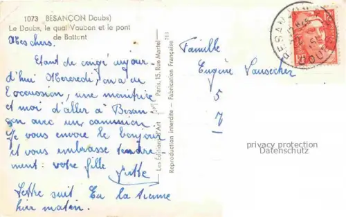 AK / Ansichtskarte BESANCON-LES BAINS 25 Doubs Le Doubs le quai Vauban et le pont de Battant