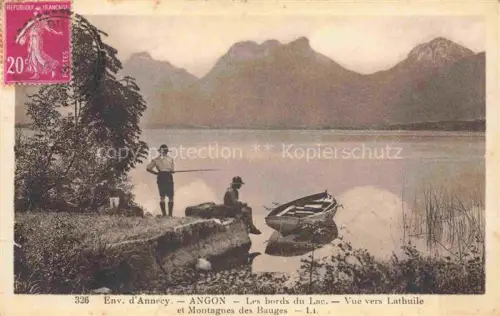 AK / Ansichtskarte Angon ANNECY 74 Haute-Savoie Les bords du Lac Vue vers Lathuile et Montagnes des Bauges