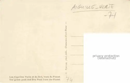 AK / Ansichtskarte Aiguille Verte 4122m CHAMONIX 74 Haute-Savoie Panorama