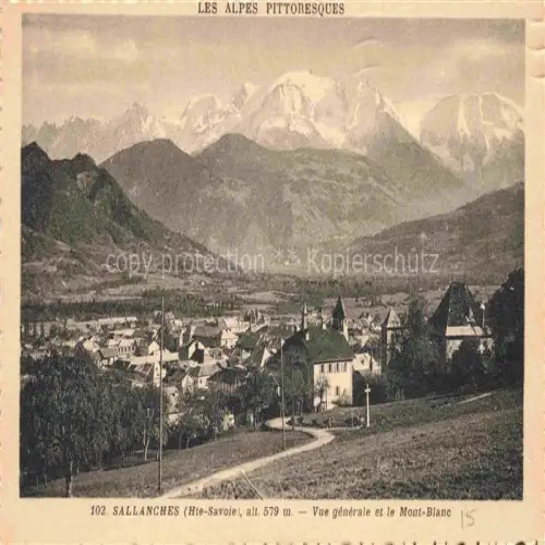 AK / Ansichtskarte Sallanches Bonneville 74 Haute-Savoie Vue generale et le Mont Blanc