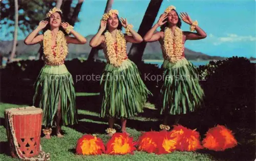 AK / Ansichtskarte Waikiki Honolulu Hawaii USA Hula Maidens Dances of their ancestors